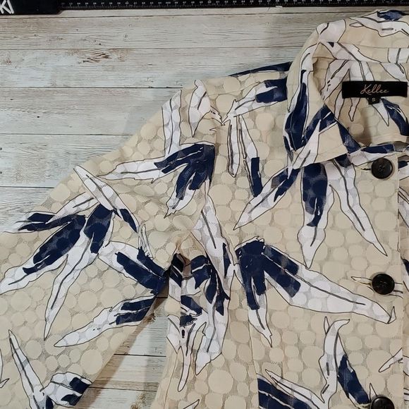 Kellee Blazer Jacket Wire Adjustable Collar Cruisewear Vibe Tropical‎ Small - Picture 2 of 9